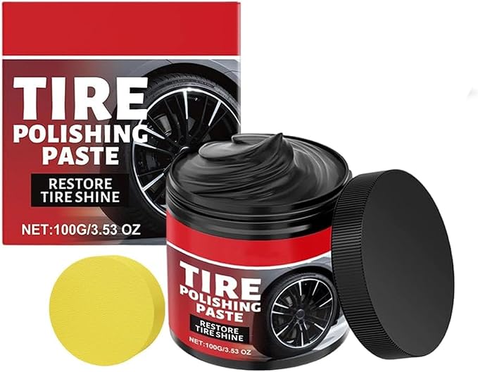 Tire Gloss Protection Agent, Wheel Shine Tire Polishing Paste, Tire Coating Paste for Cars Trucks Motorcycles RVs & More (1pcs)