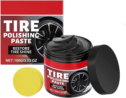 Tire Gloss Protection Agent, Wheel Shine Tire Polishing Paste, Tire Coating Paste for Cars Trucks Motorcycles RVs & More (1pcs)
