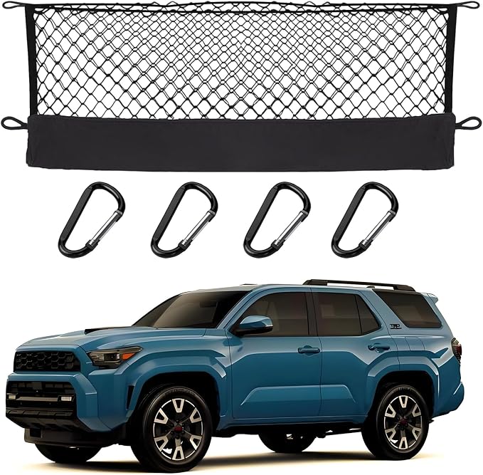 Envelope Style Cargo Net Compatible with Toyota 4runner 3row New 2026 2025 2024 2023 2022 2021 2020 2019 2018 2017 2016 2015 2014-2010 Trunk Car Rear Tailgate Touring Netting