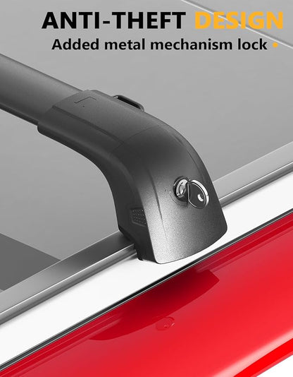 Tuyoung 300lbs Lockable Roof Rack Cross Bars Compatible with Hyundai Santa Fe 2013 2014 2015 2016 2017 2018 (with Flush Side Rails) Aluminum Roof Rails Crossbars Bars Rooftop Cargo Carrier Luggage