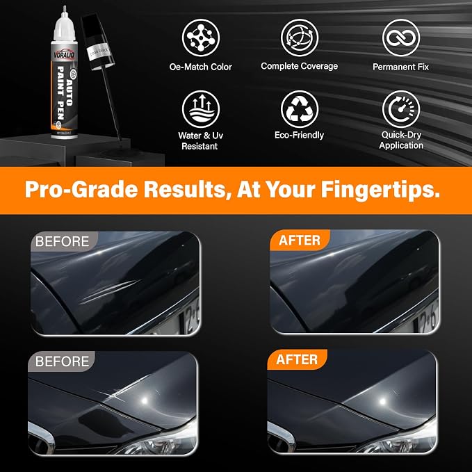 Touch Up Paint for Cars, 3-Pack - Pearl Black Car Scratch Repair Pen, Color Accurate Automotive Touch Up Paint, Long-Lasting Scratch Resistance, Fast-Drying & User-Friendly, Safe & Water-Resistant for Automotive & Household Touch-Ups