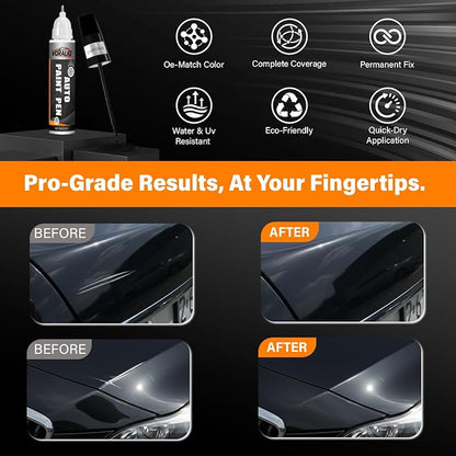 Touch Up Paint for Cars, 3-Pack - Pearl Black Car Scratch Repair Pen, Color Accurate Automotive Touch Up Paint, Long-Lasting Scratch Resistance, Fast-Drying & User-Friendly, Safe & Water-Resistant for Automotive & Household Touch-Ups