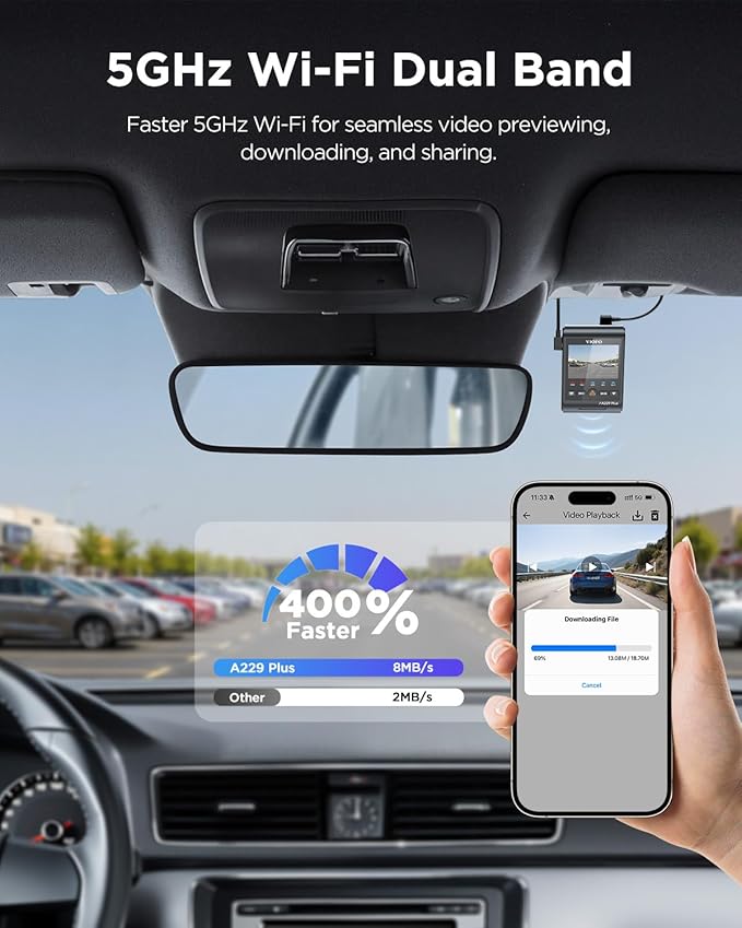 VIOFO A229 Plus Dash Cam Front and Rear, Dual STARVIS 2 Sensors, 2 Channel HDR, 1440P+1440P Voice Control Car Dash Camera, 5GHz Wi-Fi, Voice Control, Ultra-Precise GPS