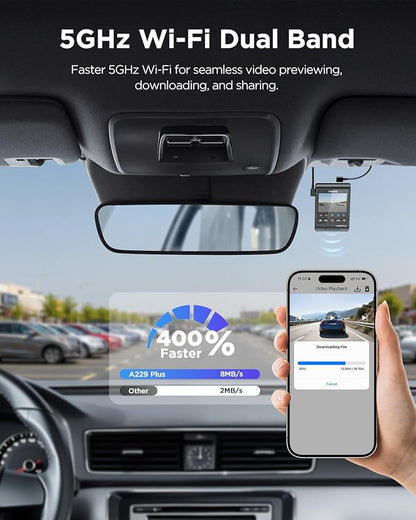VIOFO A229 Plus Dash Cam Front and Rear, Dual STARVIS 2 Sensors, 2 Channel HDR, 1440P+1440P Voice Control Car Dash Camera, 5GHz Wi-Fi, Voice Control, Ultra-Precise GPS