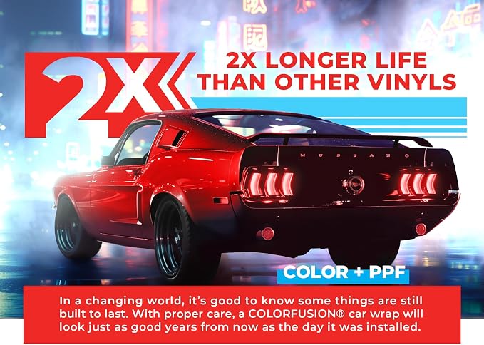 ColorFusion PPF by VViViD, Gloss Ultra Red Dry Apply PPF Vinyl Car Wrap Roll 10ft x 5ft