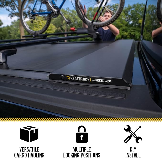 RealTruck Roll-N-Lock M-Series XT Retractable Truck Bed Tonneau Cover | 224M-XT | Fits 2019 - 2025 Chevy/GMC Silverado/Sierra 1500 Not compatible with Carbon Pro bed 6' 7" Bed (79.4")