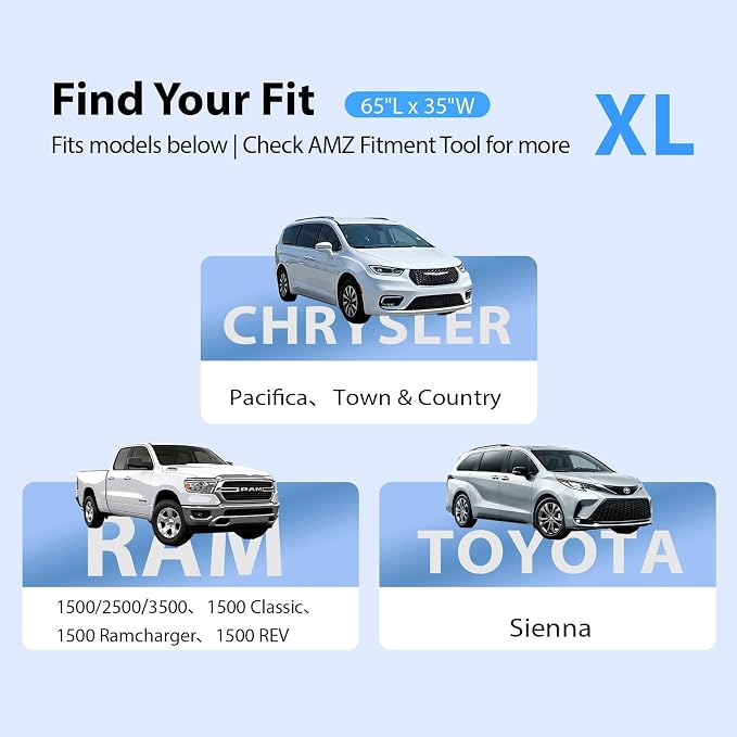 Car Windshield Sun Shade Umbrella [2026 Ice Shield] Custom Fit: Sienna, Pacifica, RAM 1500/2500/3500 & More Full-Size Truck/Van Car Accessories, Anti-Scratch Max Cool Interior Protector