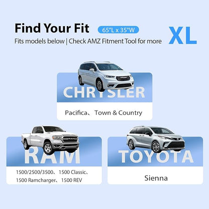 Car Windshield Sun Shade Umbrella [2026 Ice Shield] Custom Fit: Sienna, Pacifica, RAM 1500/2500/3500 & More Full-Size Truck/Van Car Accessories, Anti-Scratch Max Cool Interior Protector
