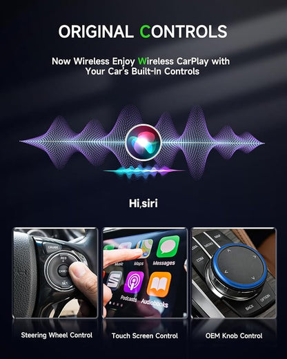 Spedal Wierless CarPlay Adapter for iPhone and Android,Spedal CL321 CarPlay Wierless Adapter -Mini CarPlay Design,2in1,Fast Pairing,Stable Car Control & No Delay,USB & Type-C Extension Cable Included