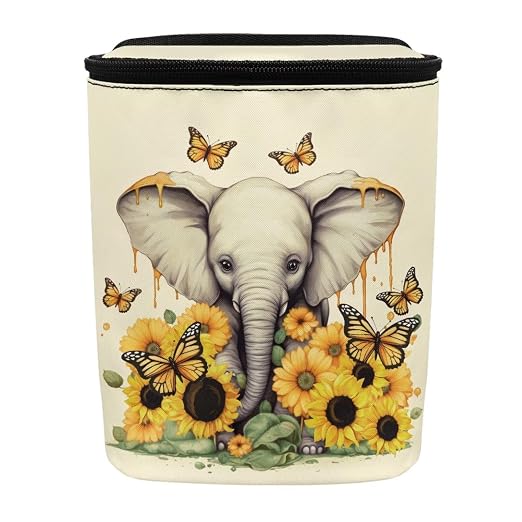 BIGCARJOB Sunflower Car Trash Bags Hanging Automotive Car Garbage Cans for Front Seat Multipurpose Car Garbage Bin with Adjustable Straps Reusable Auto Trash Bin Garbage Bags