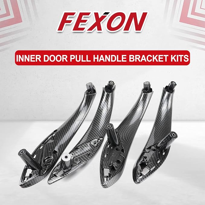 BMW Door Handles Replacement for Series 3 F30 Series 4 Inner Door Support Trim Pull Strap Armrest Bracket Kit for 2012-2018 BMW 320 328 330 335 and 2014-2017 BMW 428 435 51417279311 Carbon Fiber