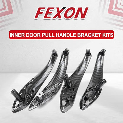 BMW Door Handles Replacement for Series 3 F30 Series 4 Inner Door Support Trim Pull Strap Armrest Bracket Kit for 2012-2018 BMW 320 328 330 335 and 2014-2017 BMW 428 435 51417279311 Carbon Fiber