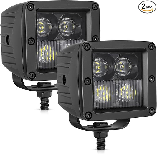 OFFROADTOWN LED Cubes, 3 Inch 80W CREE LED Pods Offroad Driving Lights Ditch Fog Backup Reverse Light for for Trucks UTV SUV ATV Motorcycle Pickup Boat - 2Pcs Combo Beam