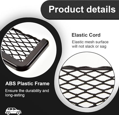 Frienda 2 Pcs Boat Storage Net Bag, ABS Plastic Car Framed Mesh Net Holder, Phone & Cargo Organizer with Screws for Auto, Rv, Boat, Pontoon, Truck Pocket Storage (8 x 3 Inch)