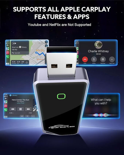 2026 Wireless CarPlay Adapter & Android Auto 2-in-1 Dongle, Powered by A7 Ultra Chip, Bluetooth 5.3, Fast and Stable Wireless Converter for Wired CarPlay, Compatible with iOS 10+ and Android 11+