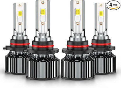 Compatible for Toyota Corolla/ Nissan Titan High Low Beams Bulbs 2004 2005 2006 2007 2008 2009 2010 2011 2012 2013 2014 2015, 6500K White Powersports Lights, Plug and Play, for Off-Road Use, Pack of 4