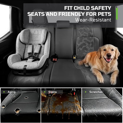 Fit for Tacoma 2024-2026 Car Seat Covers,Custom Car Seat Covers Full Set 5-Seat Car Seat Protector,Waterproof Comfortable Luxury Leather Seat Covers-Full Coverage Automotive Seat Covers Design(Black)