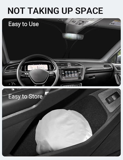 Proadsy 2026 Upgrade Front Windshield Sun Shade Foldable Sunshade Protector Custom Fit 2018-2024 VW Tiguan Crossover SUV Base Premium Limited Touring Accessories