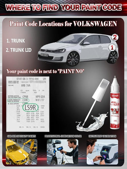 LD7X/2R Platinum Gray Metallic Car Touch Up Paint for Volkswagen, Color Accurate Two-In-One Car Paint Scratch Repair Pen, Professional Scratch Remover for Vehicles Chips and Nicks Scuff