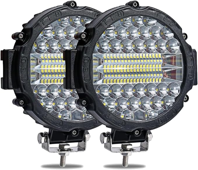 WINBANG 7 Inch Round LED Light Bar, 2PCS 201W Driving Light Bar Fog Lights Combo Beam LED Off Road Lighting for SUV, Truck, ATV, SUV,Hunters