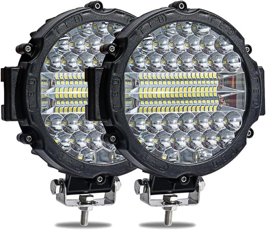 WINBANG 7 Inch Round LED Light Bar, 2PCS 201W Driving Light Bar Fog Lights Combo Beam LED Off Road Lighting for SUV, Truck, ATV, SUV,Hunters