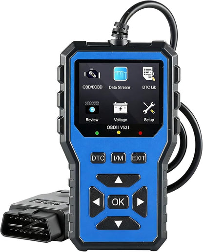 2026 Upgraded OBD2 Scanner Diagnostic Tool, Car Code Reader & Car Diagnostic Scanner, Check Engine Code Reader with Live Data, I/M, Mode 6/8, Battery Voltage, Read & Clear Error Codes (Blue)