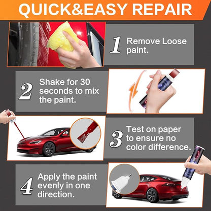 (Ultra Red PR01) Car Touch up Paint Compatible with Tesla Model Y/3/X/S, Premium Car Scratch Remover for Deep Scratches, Car Paint Pen Scratch Repair Two-In-One Touch Up Paint