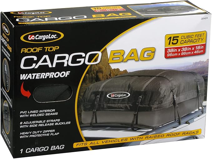 Cargoloc 32424 15-Cubic/Feet Deluxe Roof Top Waterproof Cargo Carrier