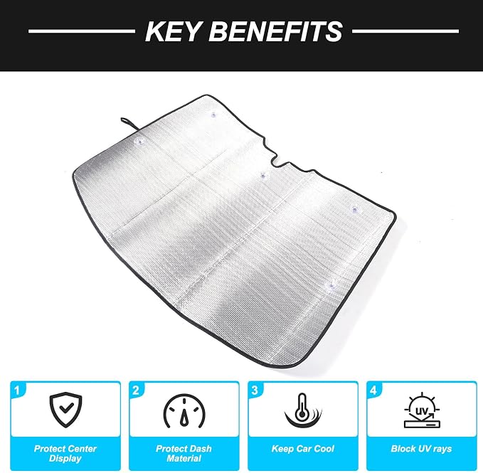 Windshield Sun Shade Compatible with Mercedes-Benz Smart 2009-2015 Foldable Front Windshield Sunshade Protector, Block UV Rays Keep Your Car Cooler