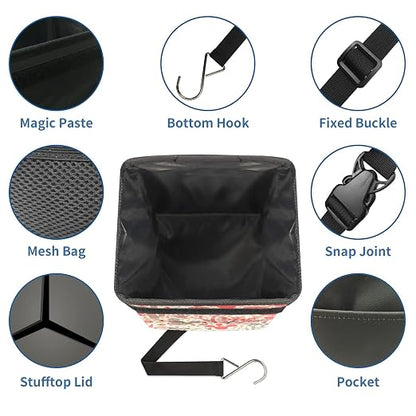 Car Trash Can – Lightweight and Portable with Durable Water-Resistant Coating, No Installation Required, Practical and Ample Capacity,Car Accessories Interior Car Organizer. Cactus
