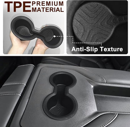 Muslogy Compatible with 2023-2025 2026 Honda Pilot Accessories Second Row Seat Armrest Organizer & Cup Holder Inserts for Rear Seat Interior Console Organizer Storage Tray and Drink Holder 2PCS Set
