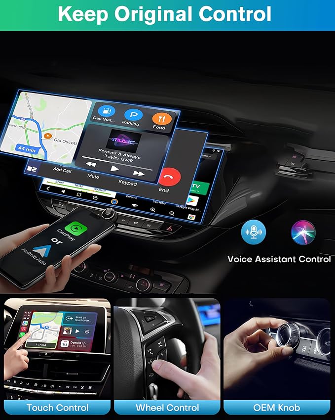 Ablink 2-in-1 Wireless Carplay Adapter for Android & iPhone,Plug & Play CarPlay Dongle Converts Wired to Wireless,Fast Auto-Connect US,No Delay,CarPlay Adapter for iPhone/Android with USB/USB-C Port