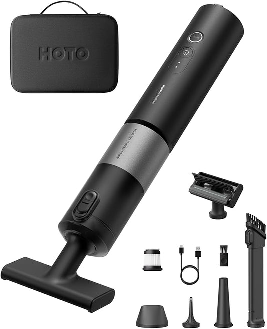 HOTO Car Vacuum Cordless, Handheld Vacuum Cleaner with 20000Pa Suction, 4-in-1 Portable Mini Vacuum & Electric Compressed Air Duster for Car, Desk, Keyboard, Home, Office