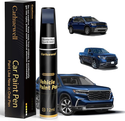B-588P Obsidian Blue Pearl Touch Up Paint Compatible with Honda, Exact Match Car Paint Pen Automotive Scratch Repair Remover Kit Quick & Easy Solution for Vehicle Chips and Nicks