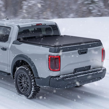 VEVOR Soft Roll-Up Truck Bed Tonneau Cover, Compatible with 2022-2026 Ford Maverick, Fits Styleside 4.5 ft (4 ft 6 in/54 in) Bed, Triple-Layer PVC Tonneau Cover with Three Aluminum Alloy Support Bars
