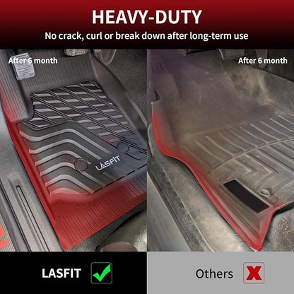 Lasfit Floor Mats for Chevrolet Chevy Trailblazer 2026 2025 2024 2023 2022 2021 (AWD Only), Custom Fit 1st & 2nd Row All Weather TPE Floor Liners Heavy Duty Accessories