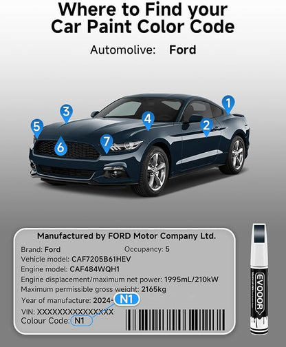 N1 Blue Jeans Metallic Touch Up Paint for Ford – Exact Match 2 in 1 Paint Pen for Chips and Nicks Repair