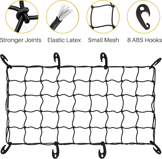 ARKSEN Waterproof Hitch Cargo Carrier Bag with Combination Lock for Truck SUV RV Trailer- Include Net, Heavy Duty Stainless Steel Hitch Tightener, Anti-Rattle Stabilizer, 2 pcs 19.7Ft Straps
