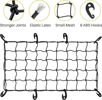 ARKSEN Waterproof Hitch Cargo Carrier Bag with Combination Lock for Truck SUV RV Trailer- Include Net, Heavy Duty Stainless Steel Hitch Tightener, Anti-Rattle Stabilizer, 2 pcs 19.7Ft Straps