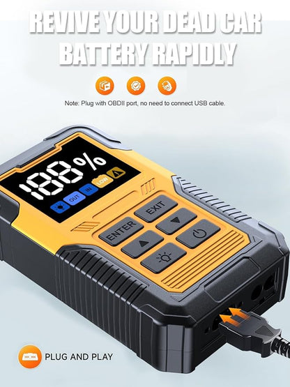 Car Battery Jumper Starter with OBD2 Scanner 7000A for All Gas & 14L Diesel | Portable Jump Starter for 12V Dead Battery, Code Reader, Scan Diagnostic Tool with Jump Cable Flashlight Emergency Kits