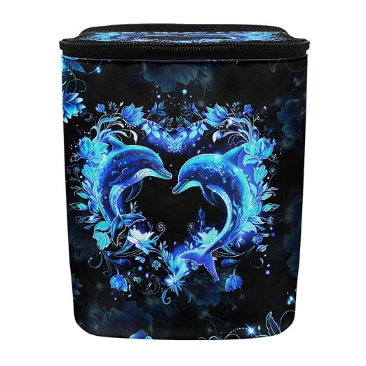 BIGCARJOB Neon Dolphin Car Trash Can Bin for Back Seat, Leak Proof, SUV Truck Van, Front Seat