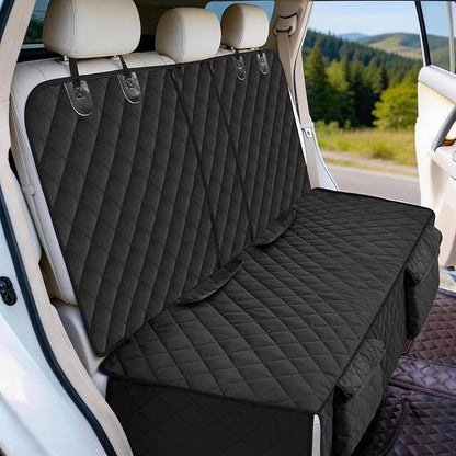 Bark Lover Dog Car Seat Cover for Back Seat,Armrest Compatible, Waterproof Backseat Protector, Nonslip Rear Seat Cover for Dogs & Kids, Universal Size Fits Cars Trucks SUVs(Black)