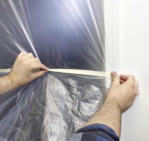 VViViD Chemical Grade Heavy-Duty Self-Adhesive Tape and Drape Masking Film Plastic Drop Cloth (1 Pack (60" x 108ft))
