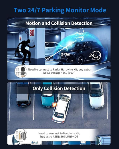 HUPEJOS 360° View 5 Channel Dash Cam Front and Rear with AI Driver Monitor System DMS, 4K Dash Camera for Cars, Built-in GPS 5G WiFi Night Vision, Free 128G Card, 24/7 Parking Monitor Mode