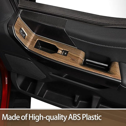 GZXinWei Wood Grain Door Window Control Switch Panel Trim Cover Sticker for Ford F150 2021 2022 2023 2024 2025 2026 Interior Upgrade Accessories