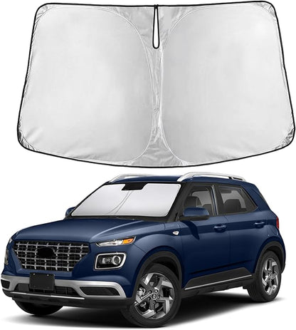 EcoNour Windshield Sunshade Compatible for Hyundai Venue 2020-2023 2024 2025, Sun Visor for Front Windshield & Window Sun Shade Cover, UV Heat Blocker & Protector, Car Accessories