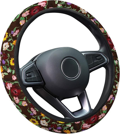 GENANY Music Pop Star Steering Wheel Cover, Non Slip Polyester Car Wheel Protector for Car SUV Truck, Universal 15 Inch