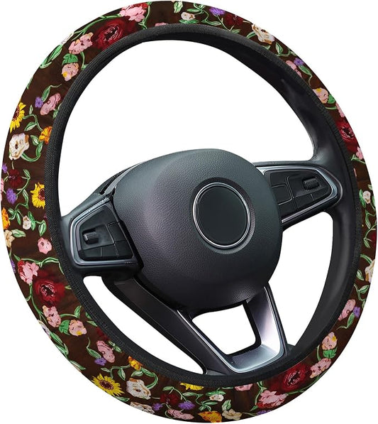 GENANY Music Pop Star Steering Wheel Cover, Non Slip Polyester Car Wheel Protector for Car SUV Truck, Universal 15 Inch