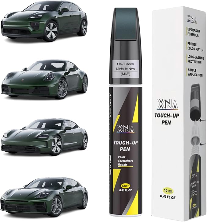 XNA Oak Green Metallic Neo(M6E) for Porsche Touch Up Paint, Car Scratch Remover for Nicks and Chips Repair, 2-In-1 Quick & Easy Fix Car Scratch Repair Kit with Exact Color-Matched