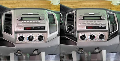 NVCNX Real Premium Carbon Fiber for Toyota 2nd Gen Tacoma Accessories 2005-2011 2006 2007 2008 2009 2010 Car Dash Center Air Vent Panel Cover Interior Trim Thick Overlay Sticker Decal 4PCs - Style D